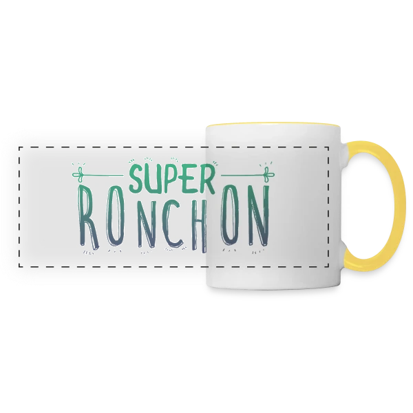 Le Super Ronchon Vert sur Mug panoramique contrasté et blanc