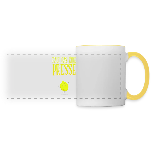 Pas Pressé : L'Art de Prendre Son Temps sur Mug panoramique contrasté et blanc