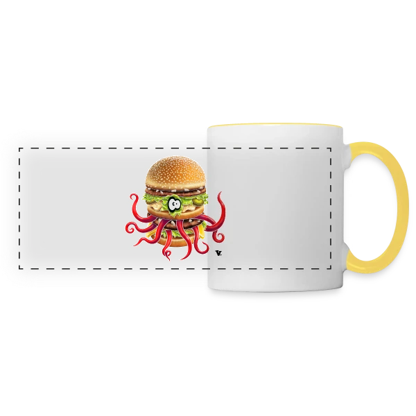 Big McPoulpe sur Mug panoramique contrasté et blanc