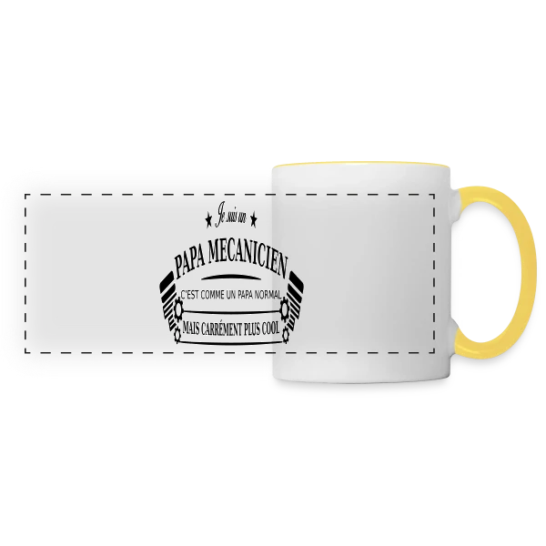 Papa Mécanicien Pro sur Mug panoramique contrasté et blanc
