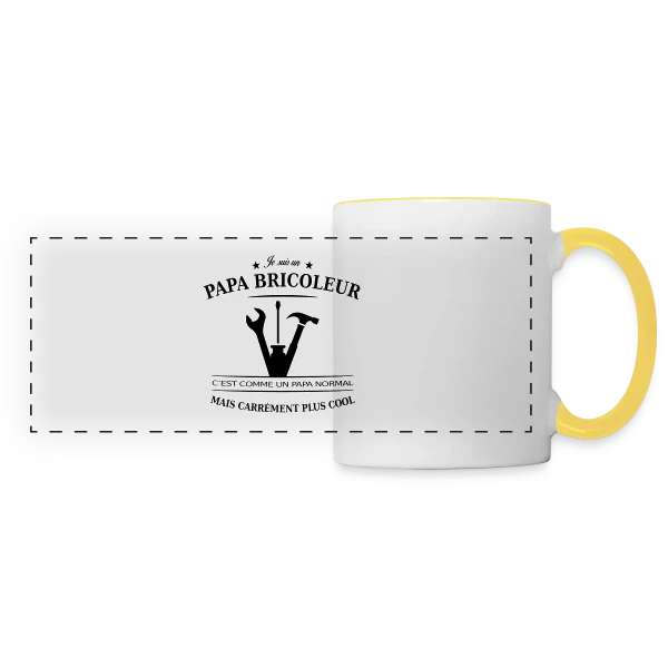 Papa Bricoleur: Le Roi du Bricolage sur Mug panoramique contrasté et blanc