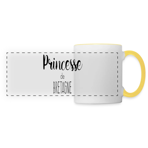 Princesse de Bretagne sur Mug panoramique contrasté et blanc