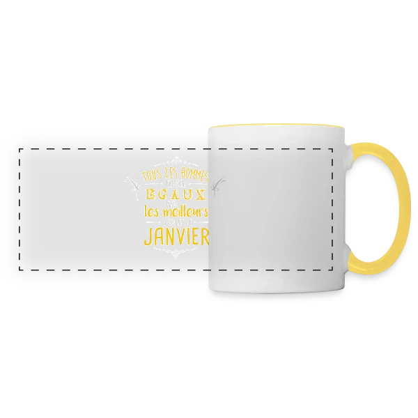 Homme 'Les Légendes Naissent en Janvier' sur Mug panoramique contrasté et blanc