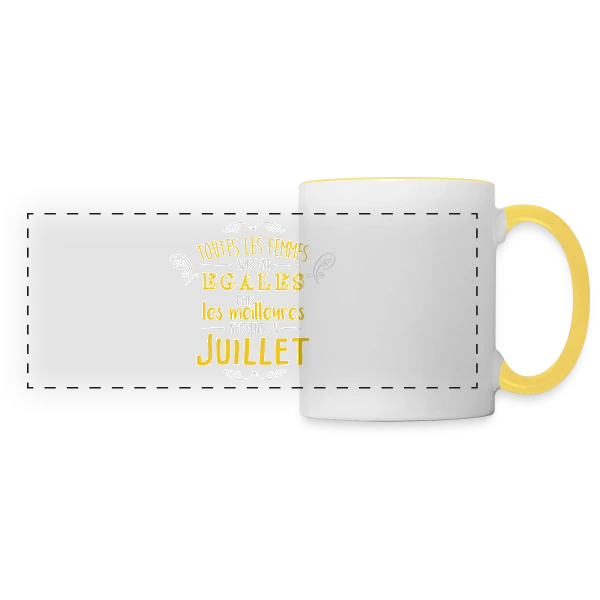 Reine de Juillet : Les Légendes Naissent en Été sur Mug panoramique contrasté et blanc