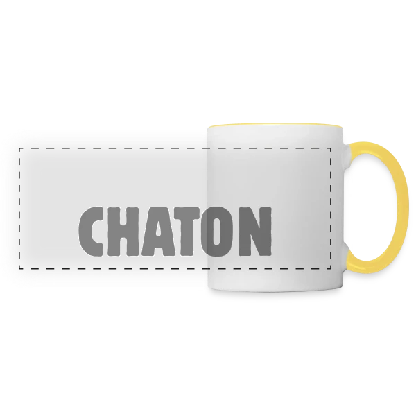 Je Suis Chaton sur Mug panoramique contrasté et blanc