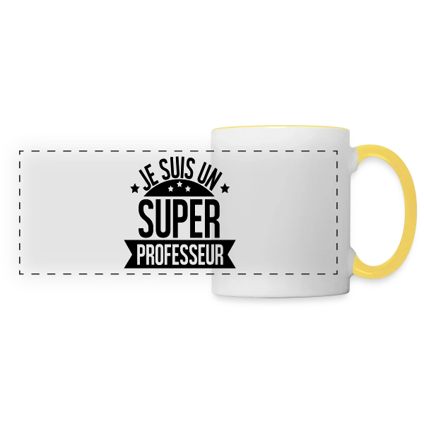 Super Professeur : Fierté Pédagogique sur Mug panoramique contrasté et blanc