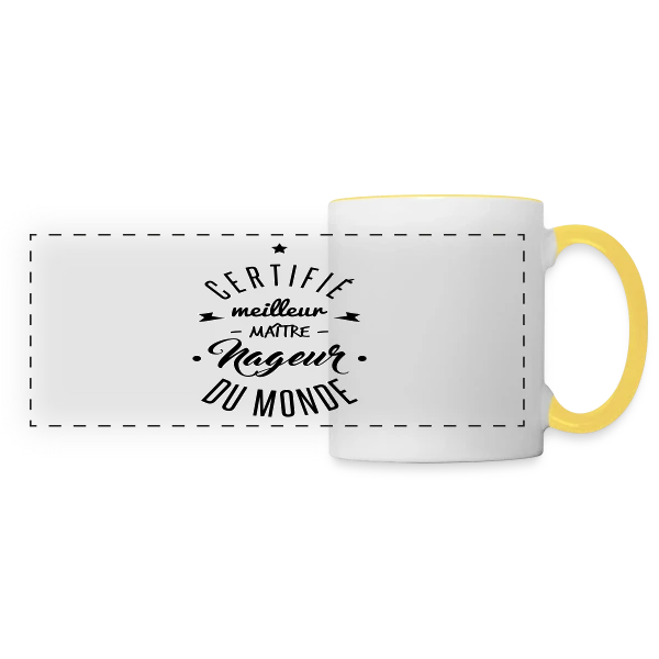 Le Meilleur Maître-Nageur sur Mug panoramique contrasté et blanc