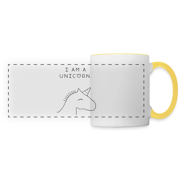 Je suis une Licorne Rêveuse sur Mug panoramique contrasté et blanc