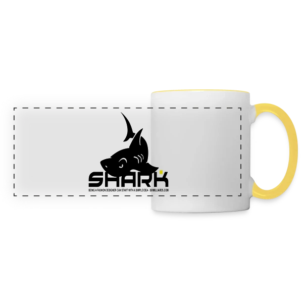 Le Requin du Poker sur Mug panoramique contrasté et blanc