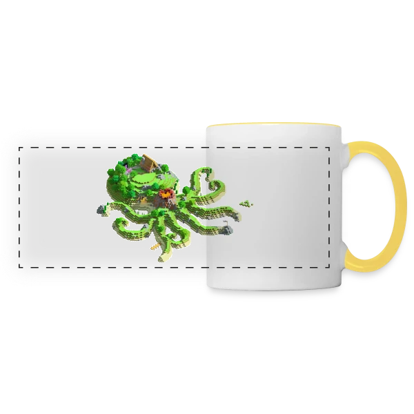OctoCraft - L'île aux pieuvres sur Mug panoramique contrasté et blanc