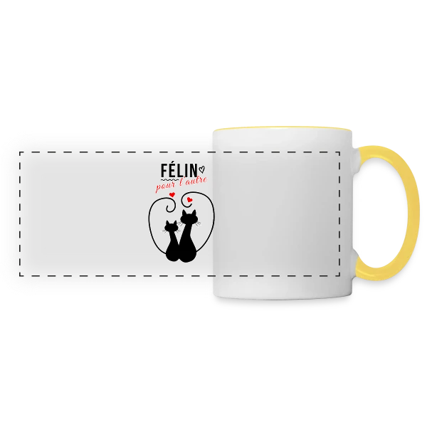 Félin pour l'autre sur Mug panoramique contrasté et blanc