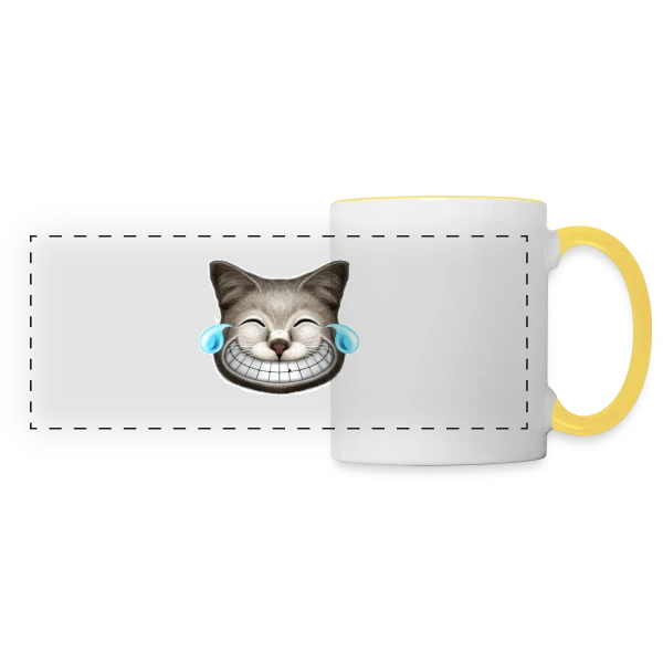 Chat Hilarant Explosion Rires sur Mug panoramique contrasté et blanc