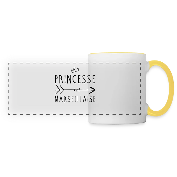 Princesse Marseillaise sur Mug panoramique contrasté et blanc
