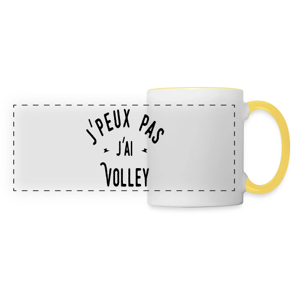 J'peux pas j'ai Volley - Humour Sportif sur Mug panoramique contrasté et blanc