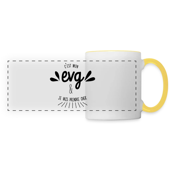 C'est Mon EVG Humour sur Mug panoramique contrasté et blanc