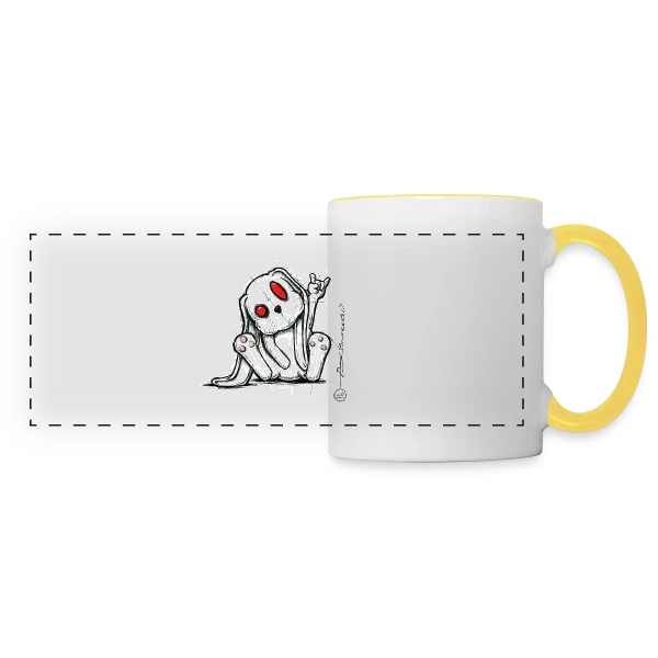 Lapin Rockeur Métal sur Mug panoramique contrasté et blanc