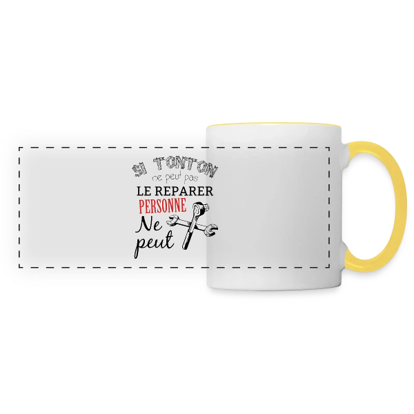 Mon Tonton Réparateur : L'Expert Infaillible sur Mug panoramique contrasté et blanc