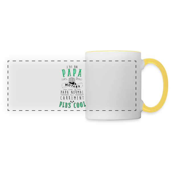 Mon Papa Motard : Le Plus Cool de Tous ! sur Mug panoramique contrasté et blanc
