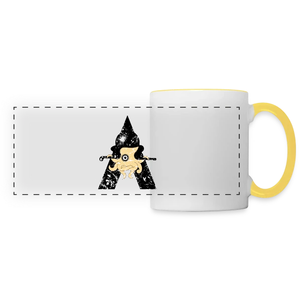 Poulpe Mécanique Steampunk sur Mug panoramique contrasté et blanc