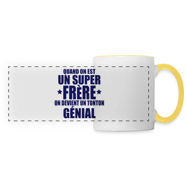 On Devient un Tonton Génial sur Mug panoramique contrasté et blanc