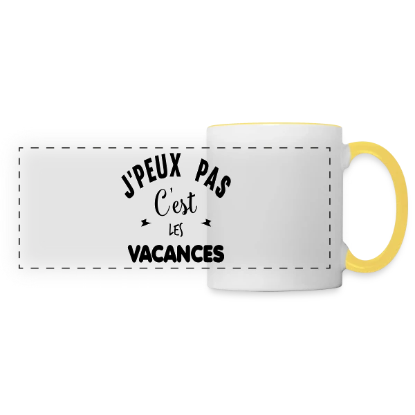 C'est les Vacances ! sur Mug panoramique contrasté et blanc