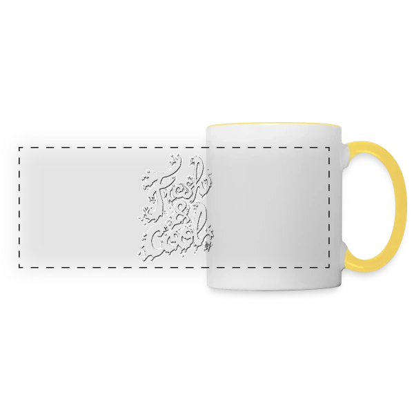 Typographie Aqua Fraîcheur sur Mug panoramique contrasté et blanc