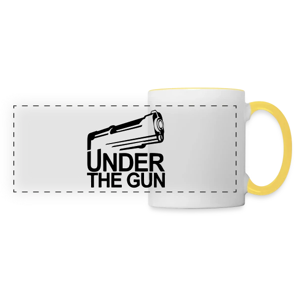 Poker: Under the Gun - Le Choix du Joueur sur Mug panoramique contrasté et blanc