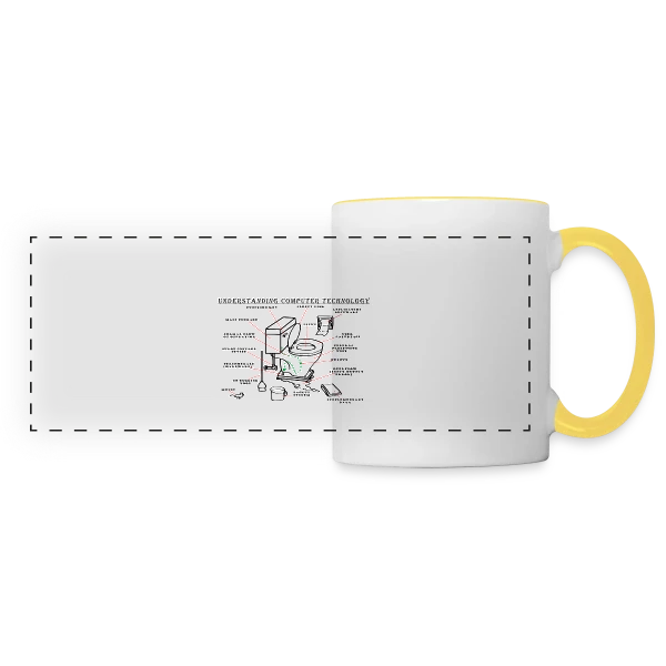 La Technologie Expliquée avec Humour sur Mug panoramique contrasté et blanc