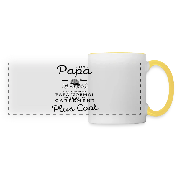 Papa Motard - Passion Vitesse sur Mug panoramique contrasté et blanc