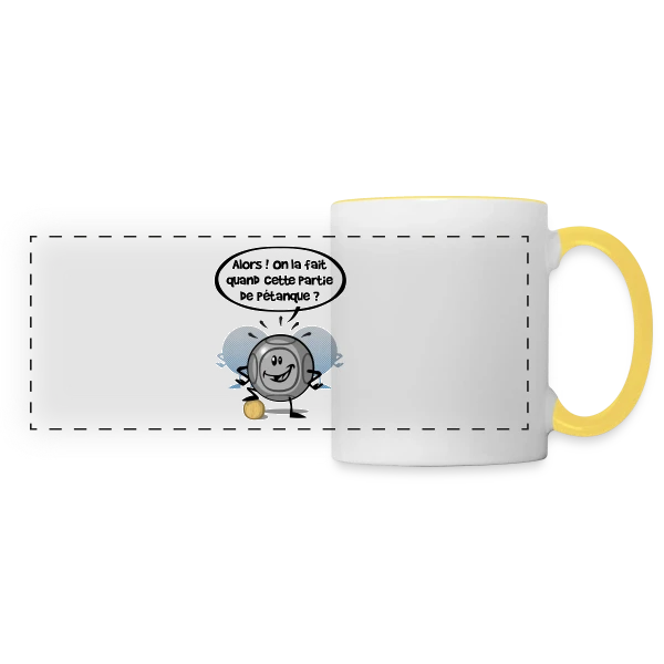 Pétanque ?! : La Question Qui Tue (ou pas) sur Mug panoramique contrasté et blanc