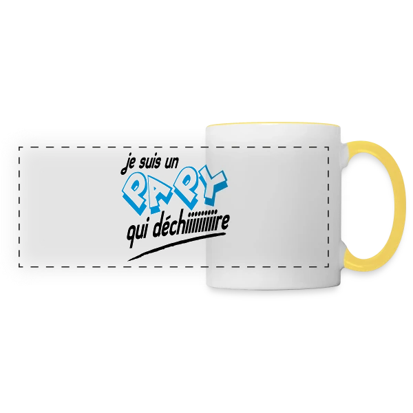 Papy d'Enfer sur Mug panoramique contrasté et blanc