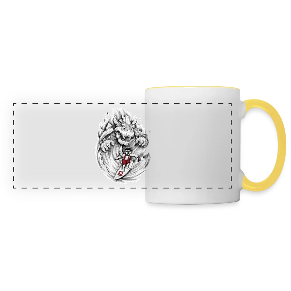 Mario, le Surfeur de Bowser sur Mug panoramique contrasté et blanc