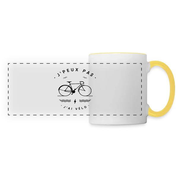 J'ai Vélo : Le T-shirt des Passionnés de Cyclisme sur Mug panoramique contrasté et blanc