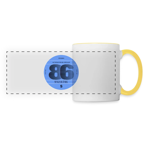 1986: Icône Rétro Automobile Française sur Mug panoramique contrasté et blanc