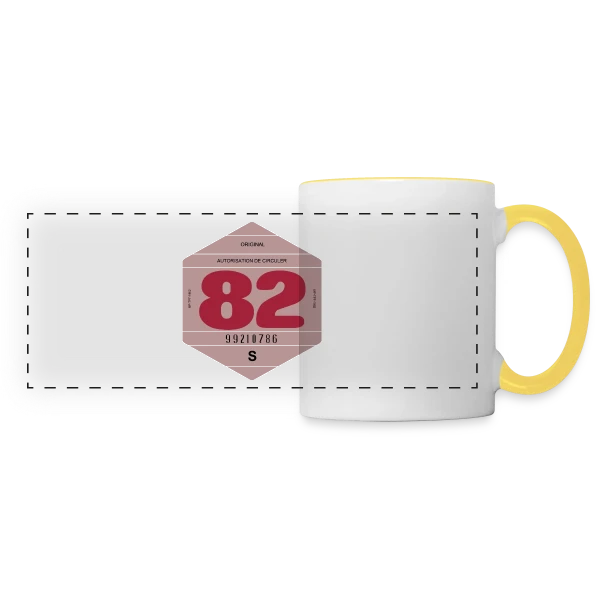 Voiture Rétro 1982 : L'Esprit Vintage Français sur Mug panoramique contrasté et blanc