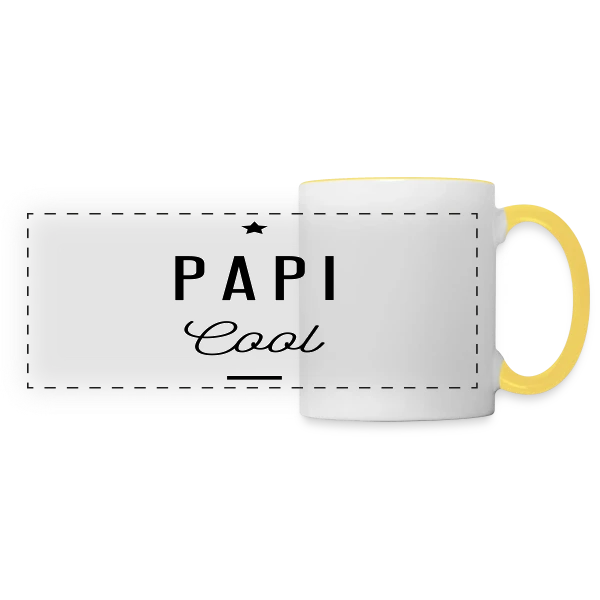 PAPI COOL sur Mug panoramique contrasté et blanc