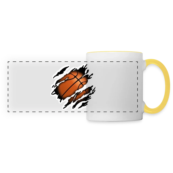 Le Basketball en Moi - Esprit Sportif sur Mug panoramique contrasté et blanc