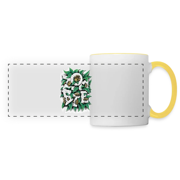 ZOMBIE : Les Griffes Végétales sur Mug panoramique contrasté et blanc