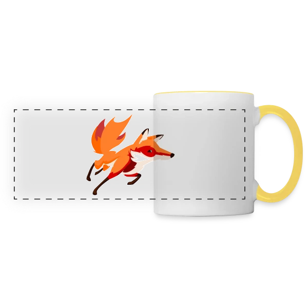Renard Vif et Stylisé sur Mug panoramique contrasté et blanc