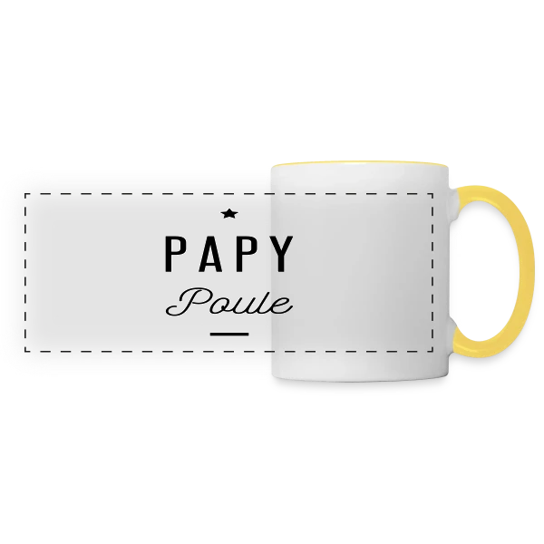 PAPY POULE sur Mug panoramique contrasté et blanc