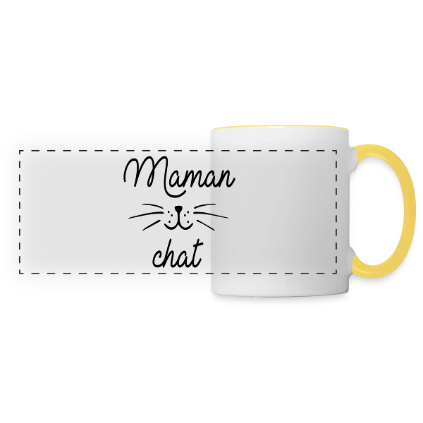 Maman Chat qui Déchire sur Mug panoramique contrasté et blanc