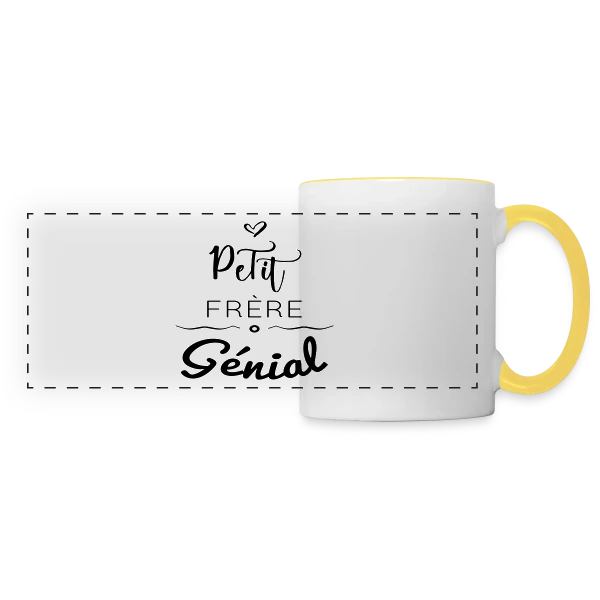 Petit Frère Génial sur Mug panoramique contrasté et blanc