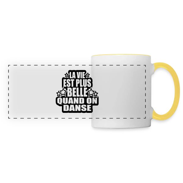 Danse : La Vie Est Plus Belle Quand On Danse sur Mug panoramique contrasté et blanc
