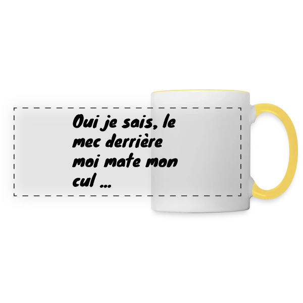 Regard Indiscret sur Mug panoramique contrasté et blanc