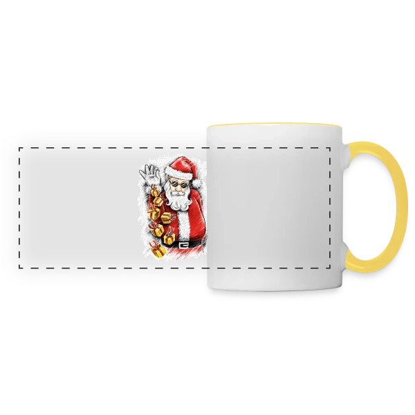 Père Noël Stylé et Généreux sur Mug panoramique contrasté et blanc