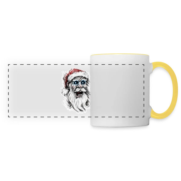 Père Noël Zombie sur Mug panoramique contrasté et blanc