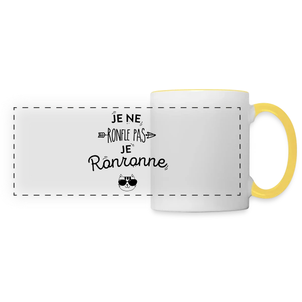Je Ronronne sur Mug panoramique contrasté et blanc
