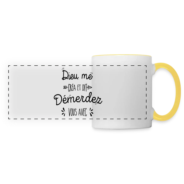 Démerdez-vous ! sur Mug panoramique contrasté et blanc