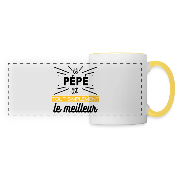 Pépé : Simplement le Meilleur sur Mug panoramique contrasté et blanc