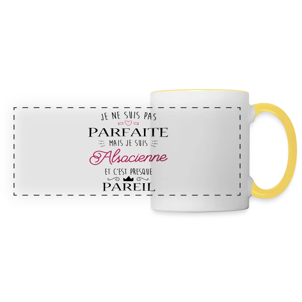 Pas Parfaite Mais Alsacienne sur Mug panoramique contrasté et blanc